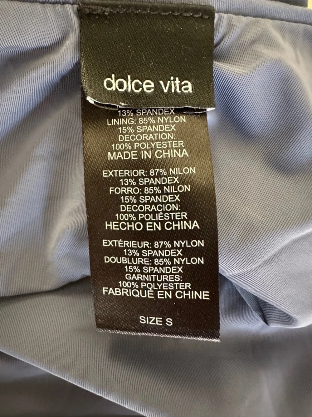 Dolce Vita Kokomo Dusty Blue Scoop Back Embroidered One Piece S